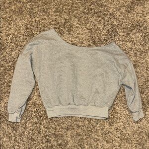 Amazon Light Gray Off-Shoulder Sweater